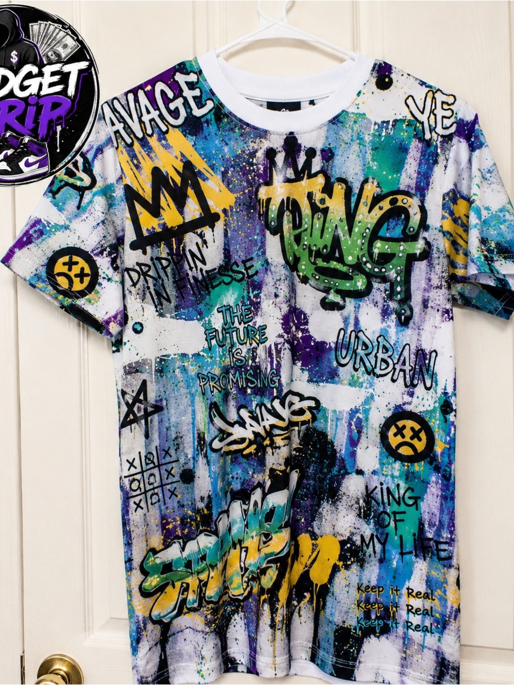 Kids Graffiti Short-Sleeve Tee - Multicolor Blue & Green